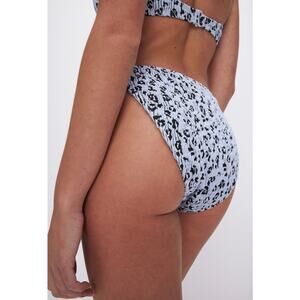 Good American Always Fit CHEEKY BIKINI BOTTOM in Glass Leopard - Size L/XL